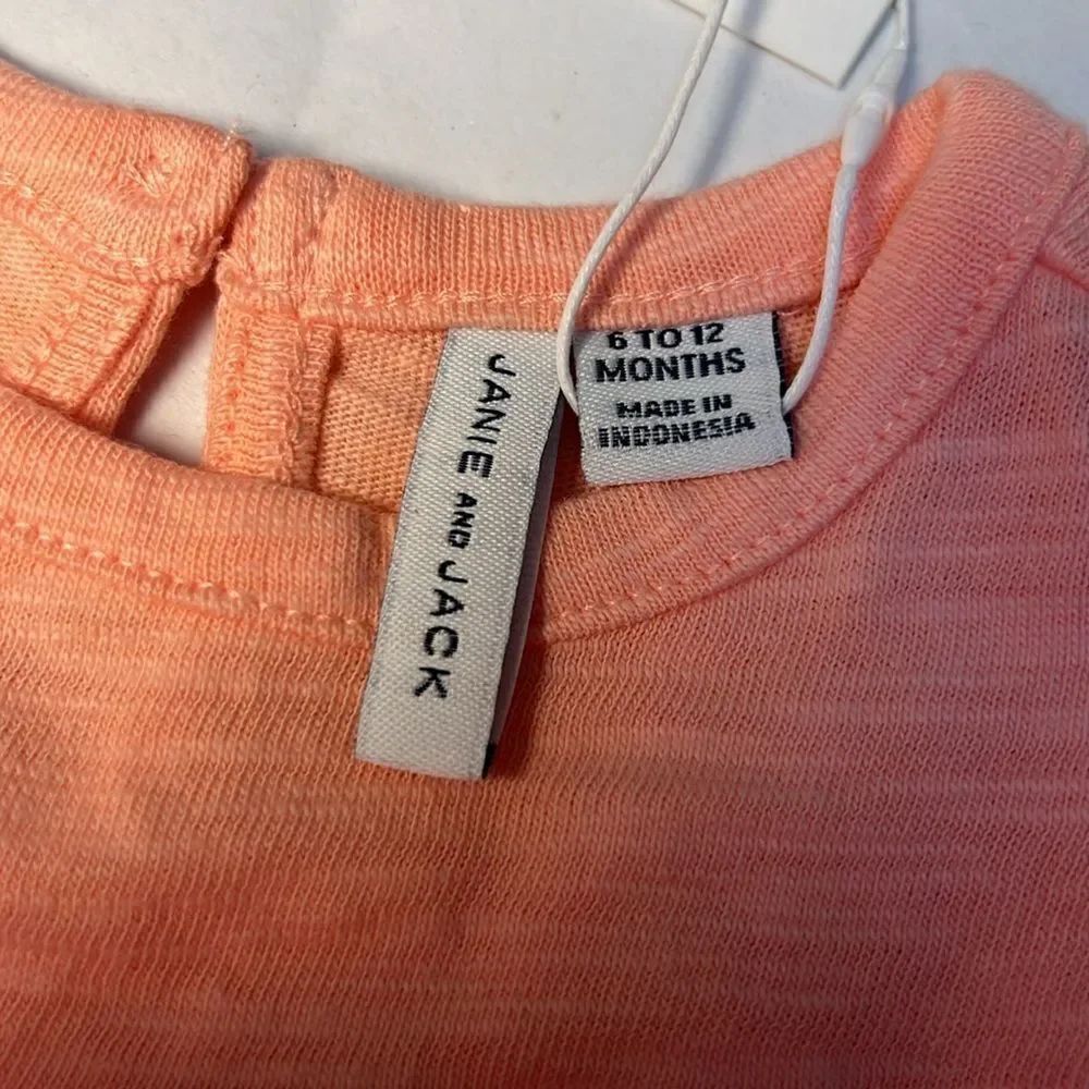 Janie and Jack 100048747 orange eyelet flutter sleeve top size 6-12 months NWT - Picture 7 of 9